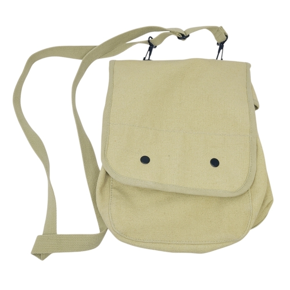 Unbranded | Unisex Vintage Beige Canvas Shoulder Bookbag or Backpack (One Size)